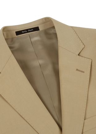 Raphael Men’s Classic Fit Tan Super 170’s  Notch Lapel Wool Two Button Suit