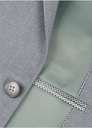 Raphael Men’s Stretch Light Gray Slim Fit Notch Lapel Two Button Suit