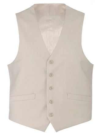 Raphael Mens Solid Tan Classic Fit Vest - The Suit Depot