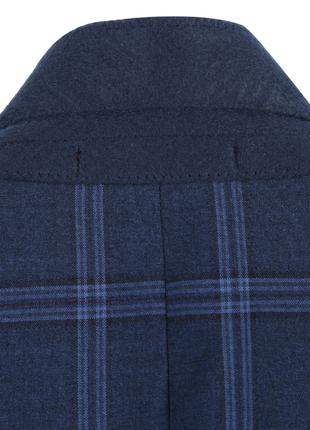 Raphael Windowpane Navy Blue Slim Fit Notch Lapels Two Button Stretch Suit