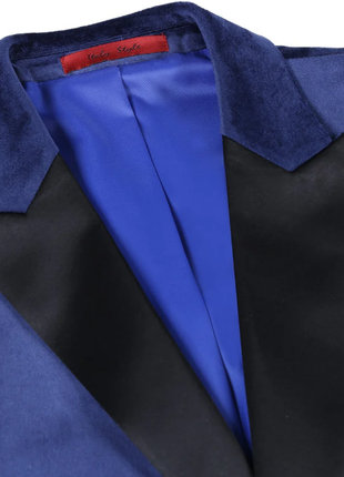 Raphael Navy Velvet Slim Fit Stretch Peak Lapel Tuxedo Blazer