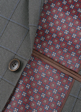 Raphael Mens Gray Check Classic Fit Stretch 2 Piece Suit