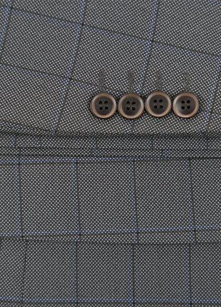 Raphael Mens Gray Check Classic Fit Stretch 2 Piece Suit