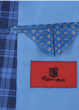 Raphael Blue Plaid Slim Fit Two Button Notch Lapel Blazer