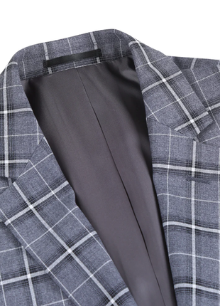 Raphael Gray Plaid Classic Fit Notch Lapel Stretch 2-Button Suit