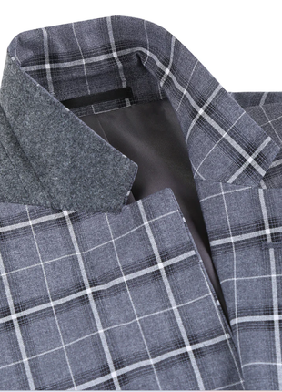 Raphael Gray Plaid Classic Fit Notch Lapel Stretch 2-Button Suit