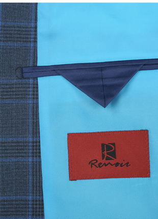 Raphael Blue Windowpane Check Classic Fit Notch Lapel Two Button Suit
