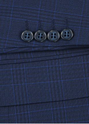 Raphael Marine Blue Windowpane Check Classic Fit Two Button Suit