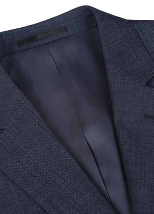 Raphael Navy Textured Notch Lapel Classic Fit Two Button Wool Suit