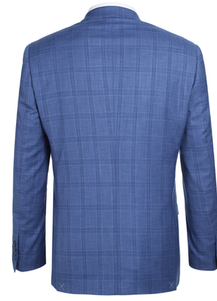 Raphael Light Blue Windowpane Check Slim Fit Stretch Notch Lapel Two Button Suit