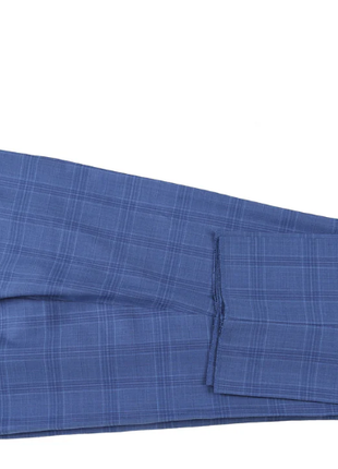 Raphael Light Blue Windowpane Check Slim Fit Stretch Notch Lapel Two Button Suit
