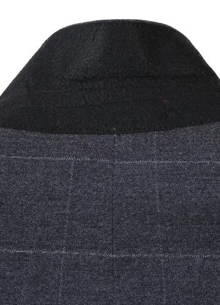 Raphael Mens Gray Windowpane Slim Fit Notch Lapels 2 Buttons Stretch Suit