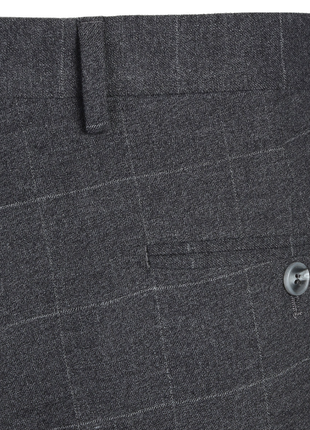 Raphael Mens Gray Windowpane Slim Fit Notch Lapels 2 Buttons Stretch Suit