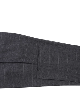 Raphael Mens Gray Windowpane Slim Fit Notch Lapels 2 Buttons Stretch Suit