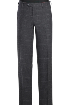 Raphael Mens Gray Windowpane Slim Fit Notch Lapels 2 Buttons Stretch Suit