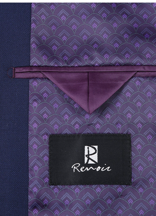 Raphael Navy Blue with Purple Lining Classic Fit Two-Button Notch Lapel Blazer