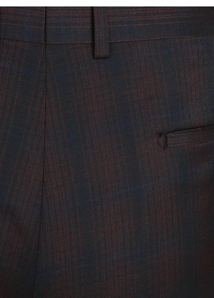 English Laundry Dark Navy With Burgundy Check Slim Fit 2 Button Stretch Suit