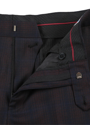 English Laundry Dark Navy With Burgundy Check Slim Fit 2 Button Stretch Suit