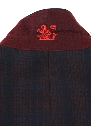 English Laundry Dark Navy With Burgundy Check Slim Fit 2 Button Stretch Suit