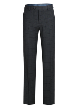 English Laundry Grid Check Charcoal Gray Slim Fit Notch Lapel Wool Stretch 2 Button Suit