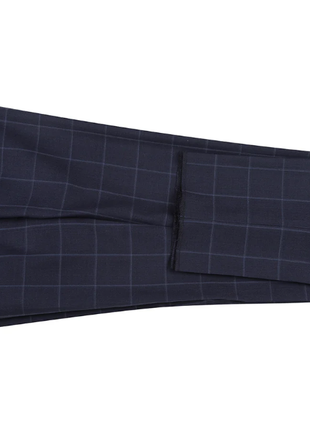 English Laundry Mens Navy Windowpane Slim Fit Notch Lapel 2 Button Wool Suit