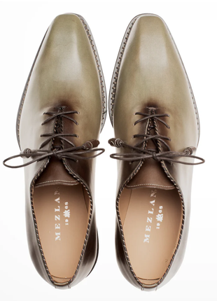 Mezlan Barbaro Two-Tone Olive Mocha Oxford Dress Shoes