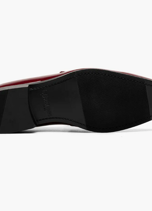 Stacy Adams Spratley Mens Burgundy Slip-on Moc Toe Patent & Velour Dress Shoes - The Suit Depot