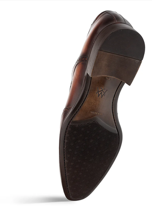 Mezlan Tasso Chesnut Leather Wingtip Derby Dress Shoes