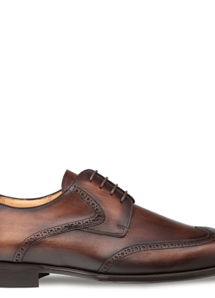 Mezlan Tasso Chesnut Leather Wingtip Derby Dress Shoes