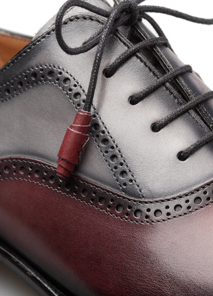 Mezlan Galante Black & Multi Tri-Tone Patina Cap Toe Oxford Dress Shoes