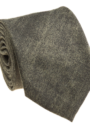 Premium Silk Mens Olive Green Textured Silk Linen Hand-Made Tie