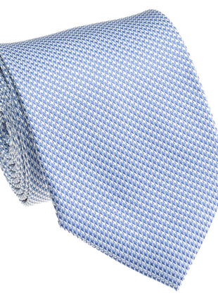 Premium Silk Mens Light Blue Houndstooth Silk Hand-Made Tie - The Suit Depot