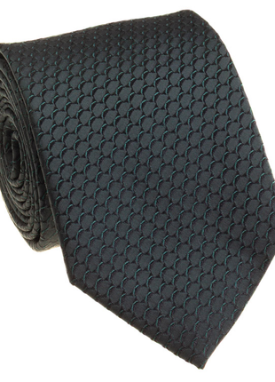 Premium Silk Mens Black Geometric Woven Silk Hand-Made Tie - The Suit Depot