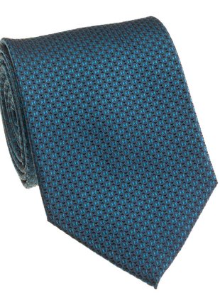 Premium Silk Mens Teal Geometric Silk Hand-Made Tie