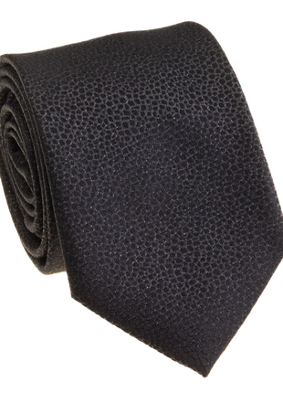 Premium Silk Mens Black Pebble Textured Silk Hand-Made Tie - The Suit Depot