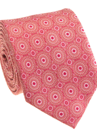 Premium Silk Mens Mauve Pink Circle Medallion Silk Hand-Made Tie - The Suit Depot