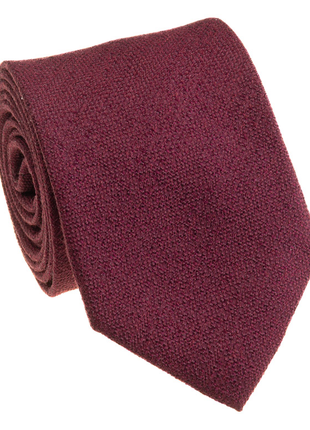 Premium Silk Mens Burgundy Textured Silk Cotton Hand-Made Tie - The Suit Depot