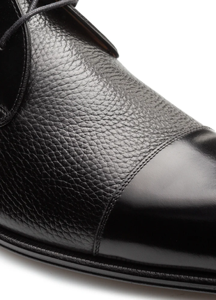 Mezlan Capello Brown Hi-Shine & Pebbled Calf Derby Dress Shoes