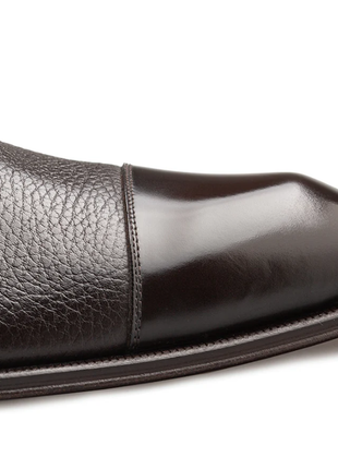 Mezlan Capello Black Hi-Shine & Pebbled Calf Derby Dress Shoes
