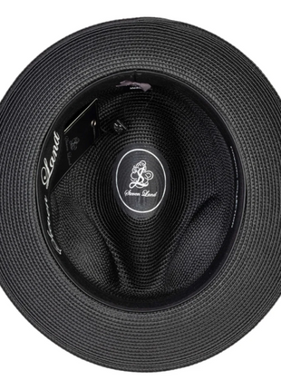 Steven Land Havana Collection Black Woven Straw Fedora Hat