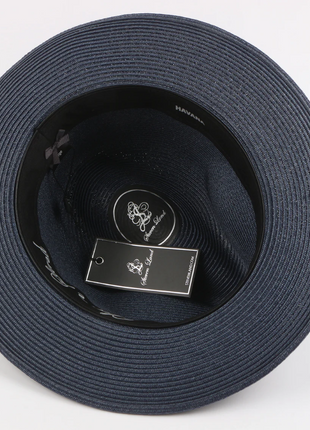 Steven Land Havana Collection Navy Woven Straw Fedora Hat