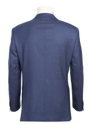 Raphael Birdseye Blue Classic Fit Notch Lapel Wool 2-Button Suit