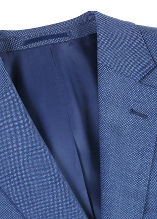 Raphael Birdseye Blue Classic Fit Notch Lapel Wool 2-Button Suit