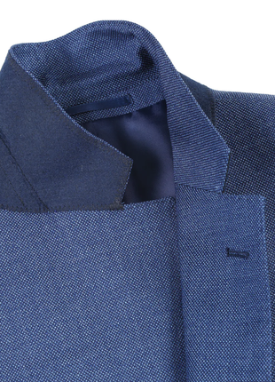 Raphael Birdseye Blue Classic Fit Notch Lapel Wool 2-Button Suit