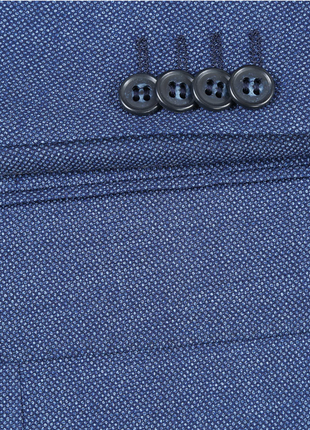 Raphael Birdseye Blue Classic Fit Notch Lapel Wool 2-Button Suit
