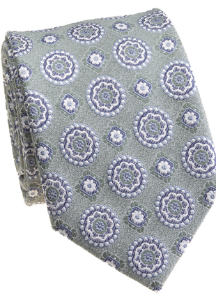 Premium Silk Sage Green Medallion Silk Hand-Made Tie