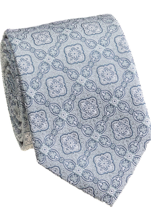 Premium Silk Sage Floral Medallion Lattice Silk Hand-Made Tie