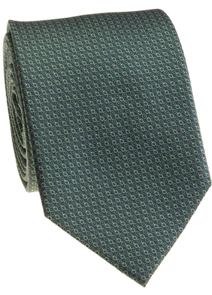 Premium Silk Green Micro Circle Geometric Silk Hand-Made Tie