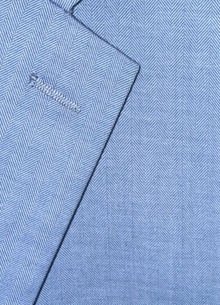 Beragamo Blue Herringbone Slim Fit Notch Lapel Stretch 3-Piece Suit