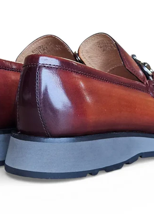 Carrucci Whisky Brown Full Grain Leather Horsebit Hybrid Sole Loafers
